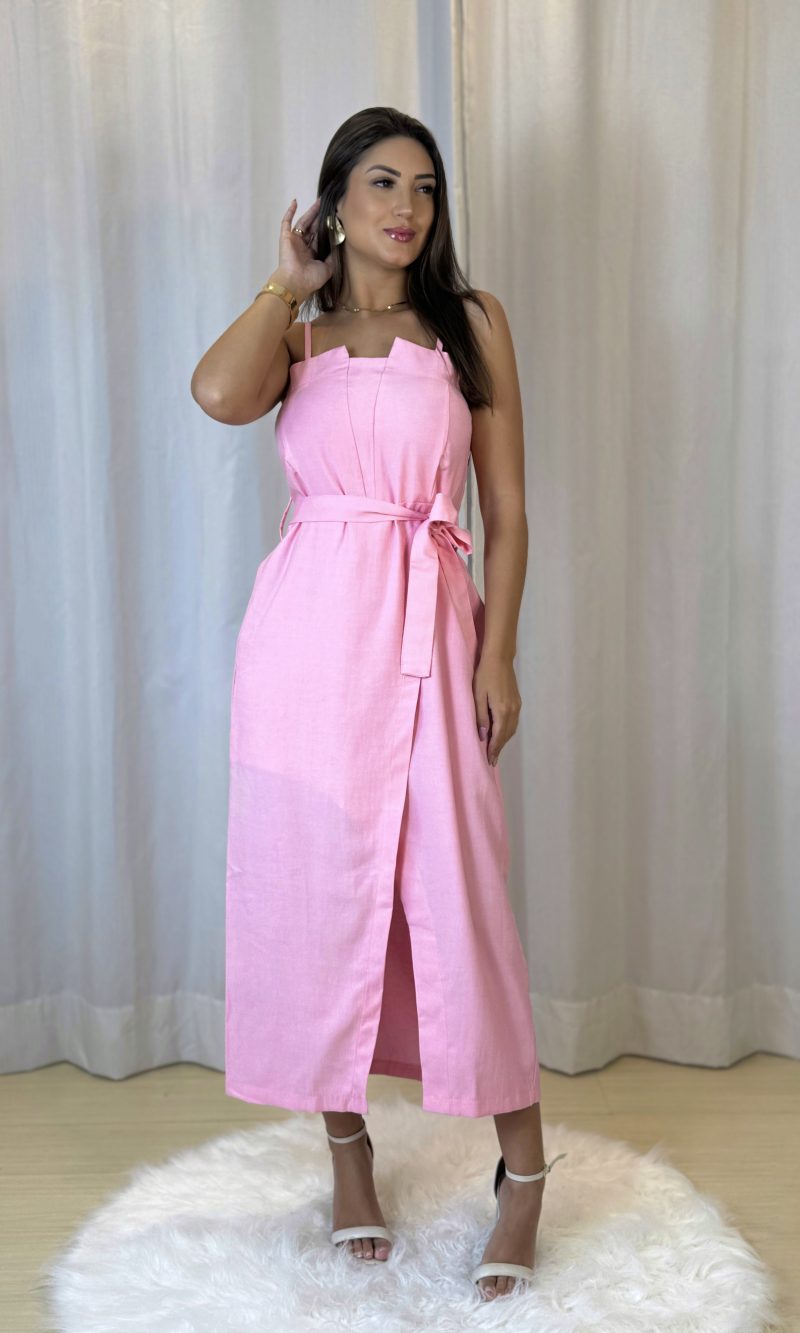 vestido bia rosa bebê