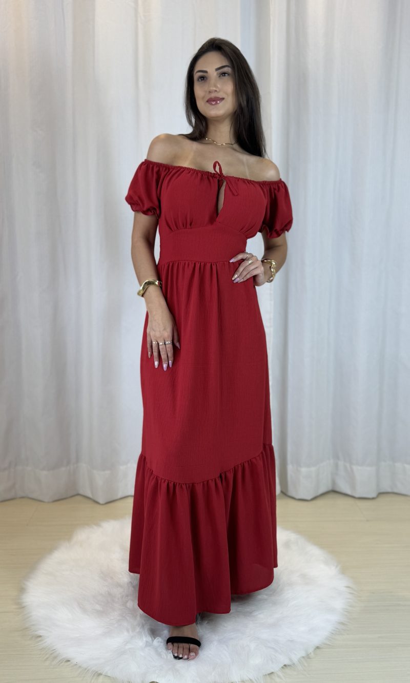 vestido oferta camponesa vermelho