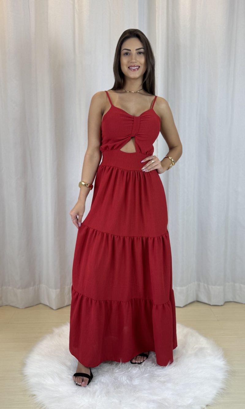 vestido laço oferta vermelho