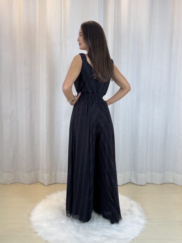 macacão tule luana preto com brilho macacão tule luana preto com brilho