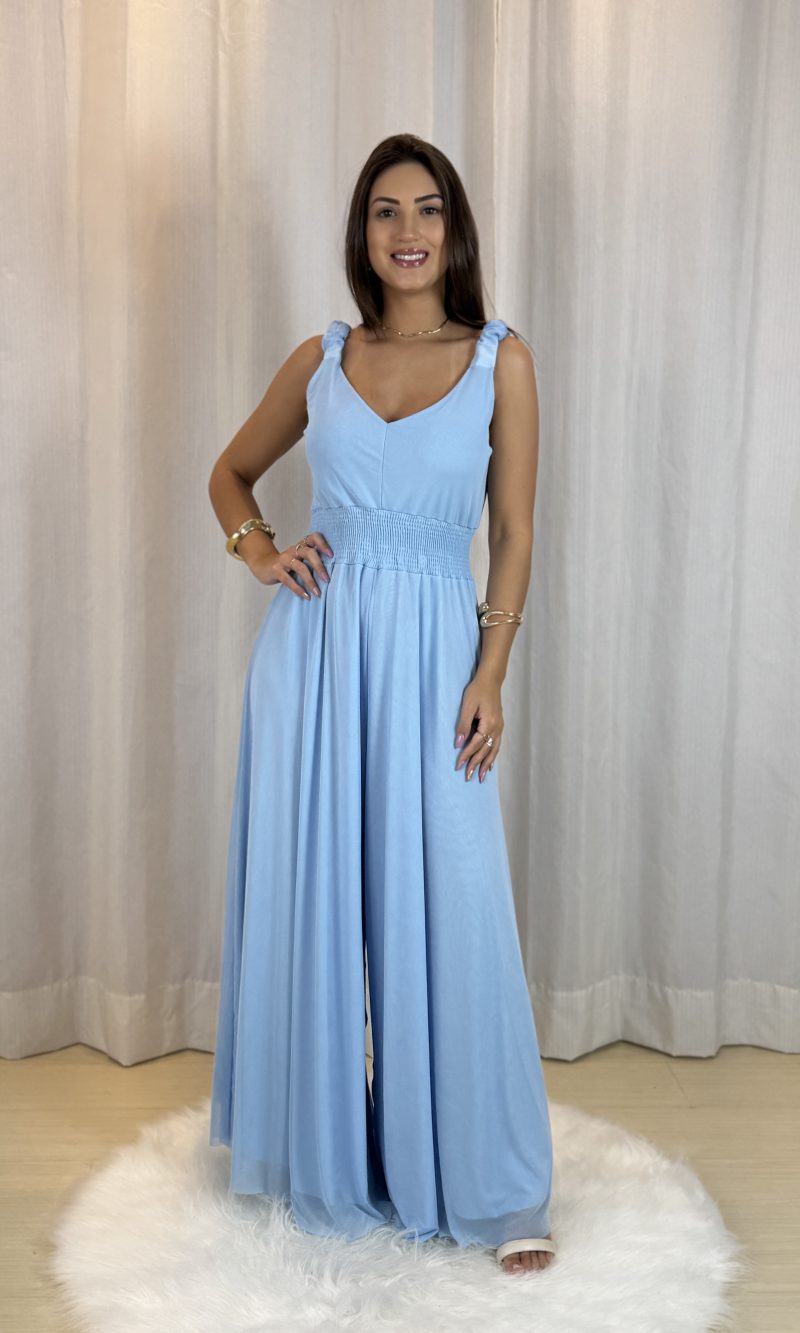 macacão tule vanessa azul bebê