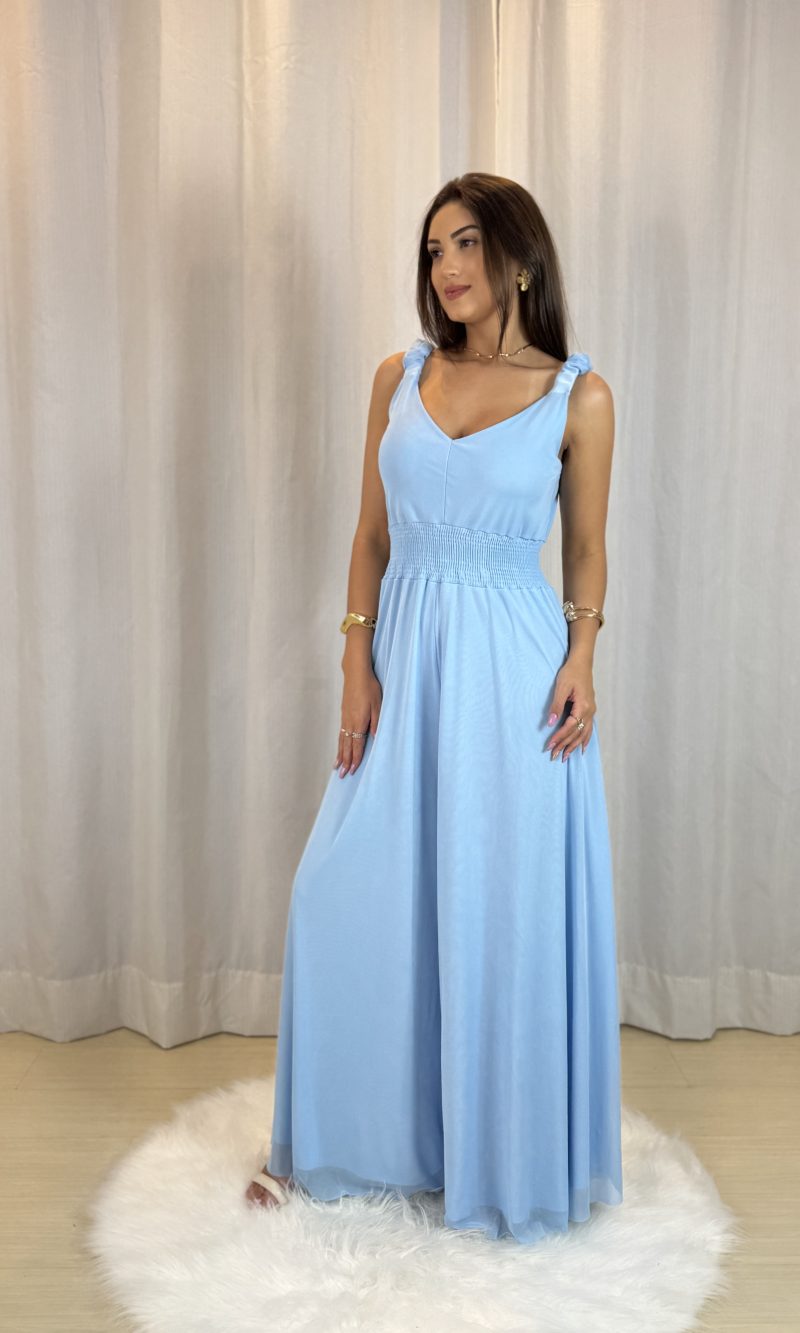 macacão tule vanessa azul bebê