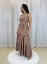 vestido alça oferta capuccino