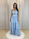 vestido laço oferta azul bebê