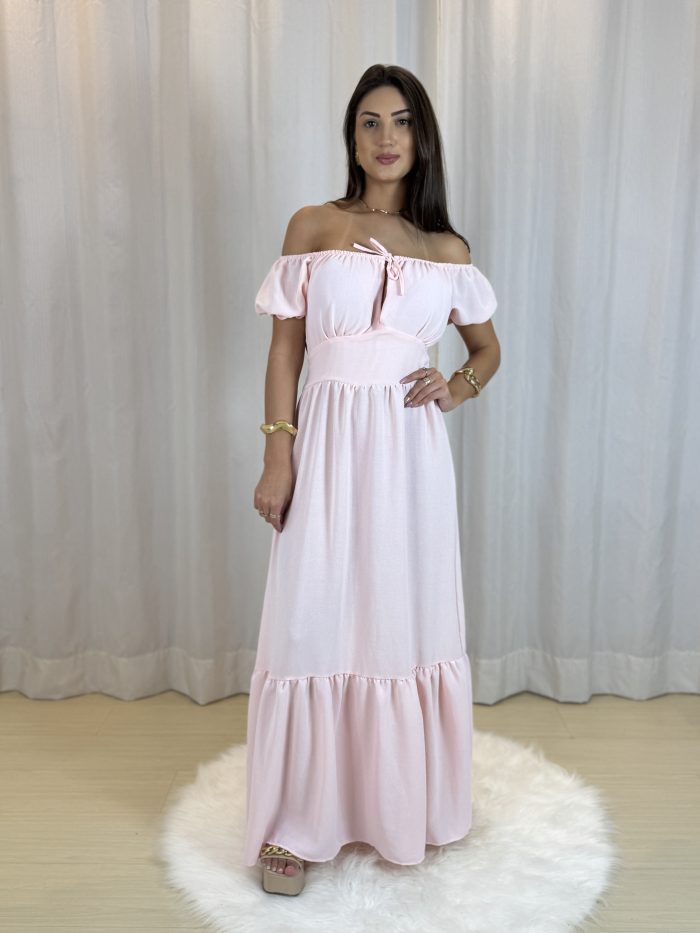 vestido oferta camponesa rosa bebê