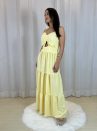 vestido laço oferta amarelo