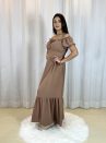 vestido oferta camponesa  marrom capuccino 