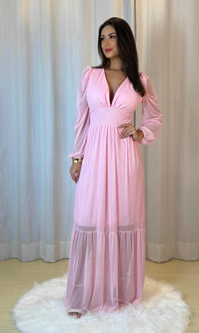 vestido cami rosa bebê