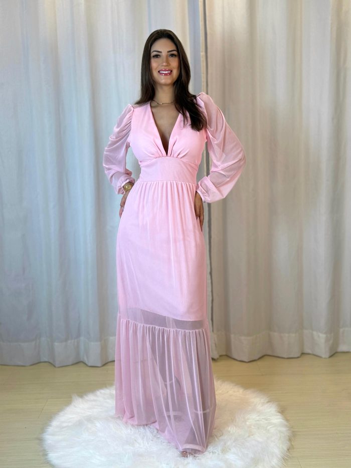 vestido cami rosa bebê