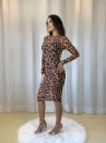 vestido onça animal print