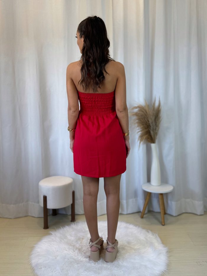 vestido & macacão vermelho com bordado vestido & macacão vermelho com bordado