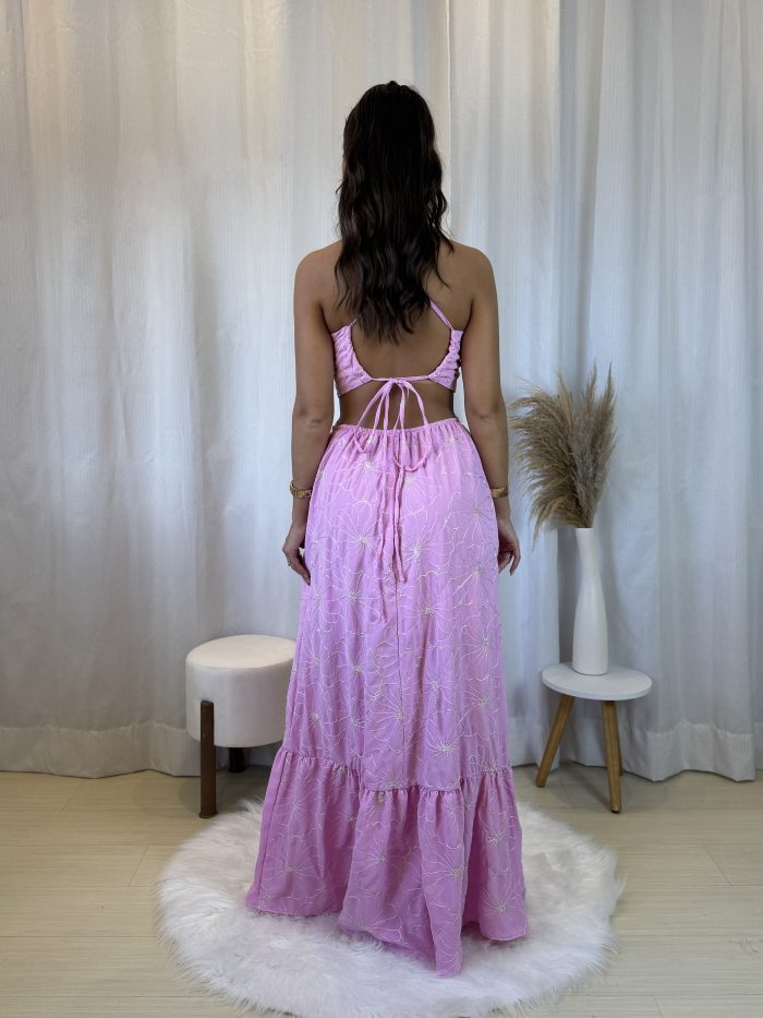 vestido ester rosa bebê com bordado vestido ester rosa bebê com bordado